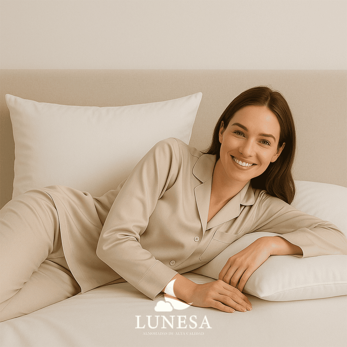 2 Pack Almohadas Estándar Lunesa Plus Hotelera Microfibra Blanco 75x50