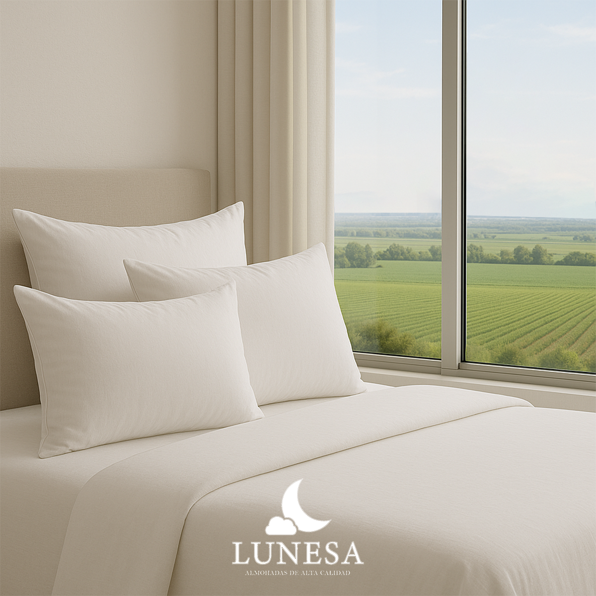 Almohadas Individual 4 Pack Lunesa Hotelera Microfibra Blanco 55X35
