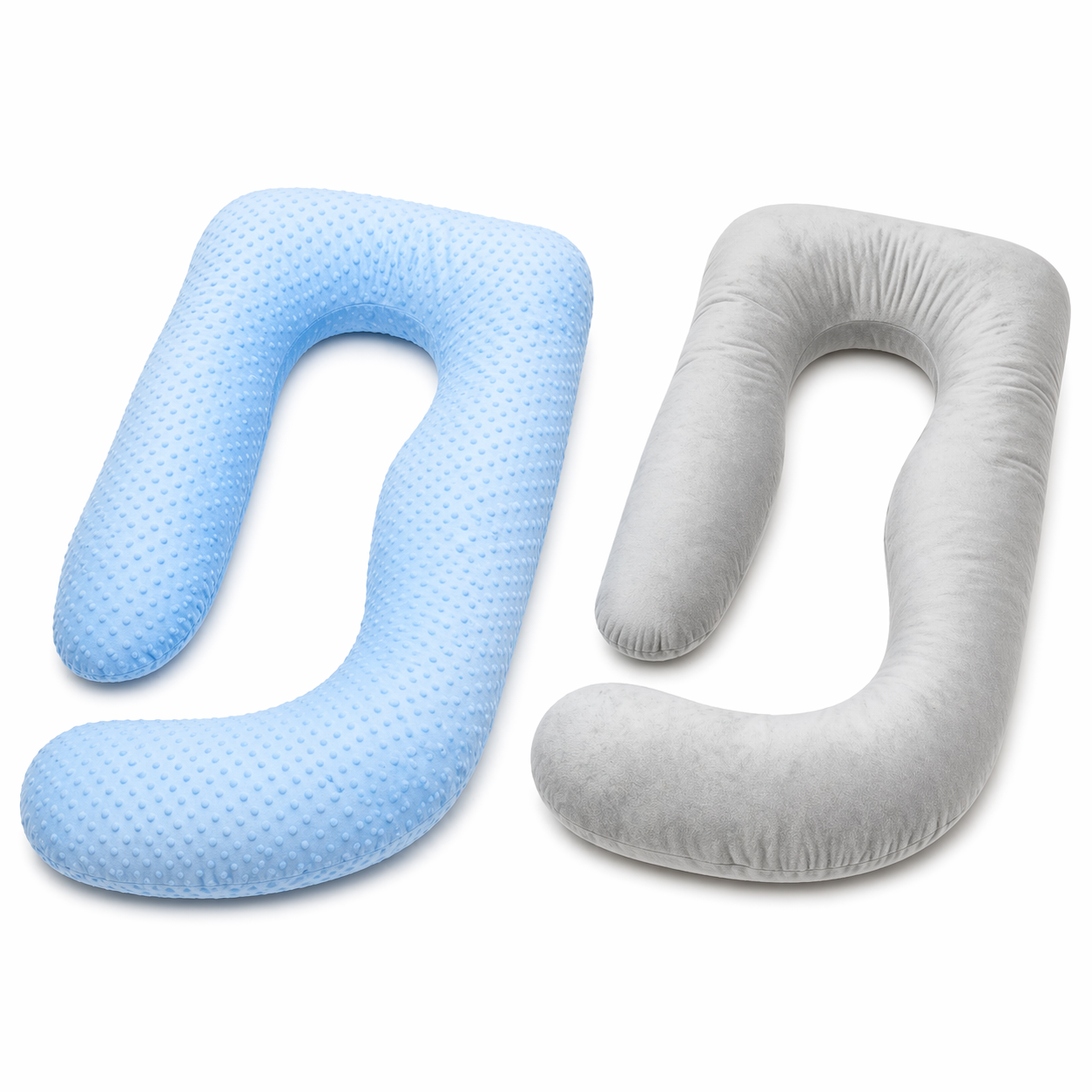 Par de Almohadas de Embarazo Ortopédicas en Forma U Premium y Estándar | Almohada Maternal Ergonómica para Descanso Total