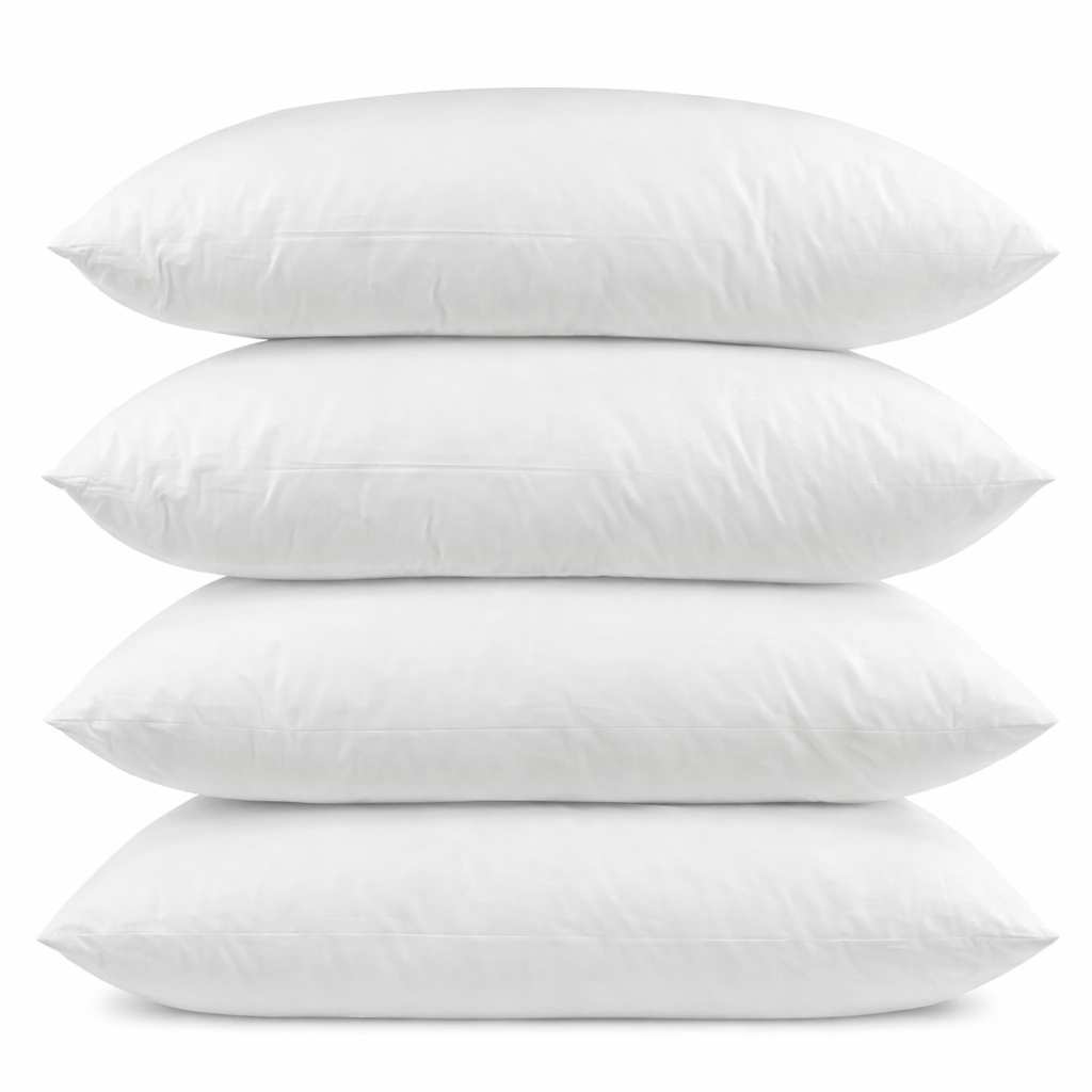 4 Pack Almohadas Estándar Lunesa Plus Hotelera Microfibra Blanco 75x50