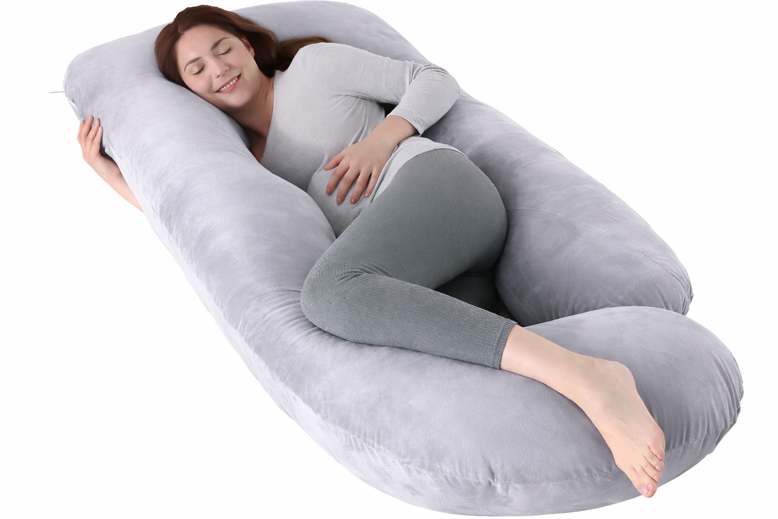 Lunesa Almohada Para Embarazo Ortopédica Para Lactancia Color Gris