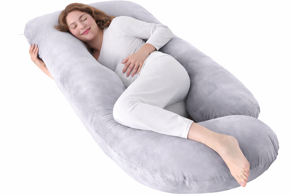Par de Almohadas de Embarazo Ortopédicas en Forma U Premium y Estándar | Almohada Maternal Ergonómica para Descanso Total