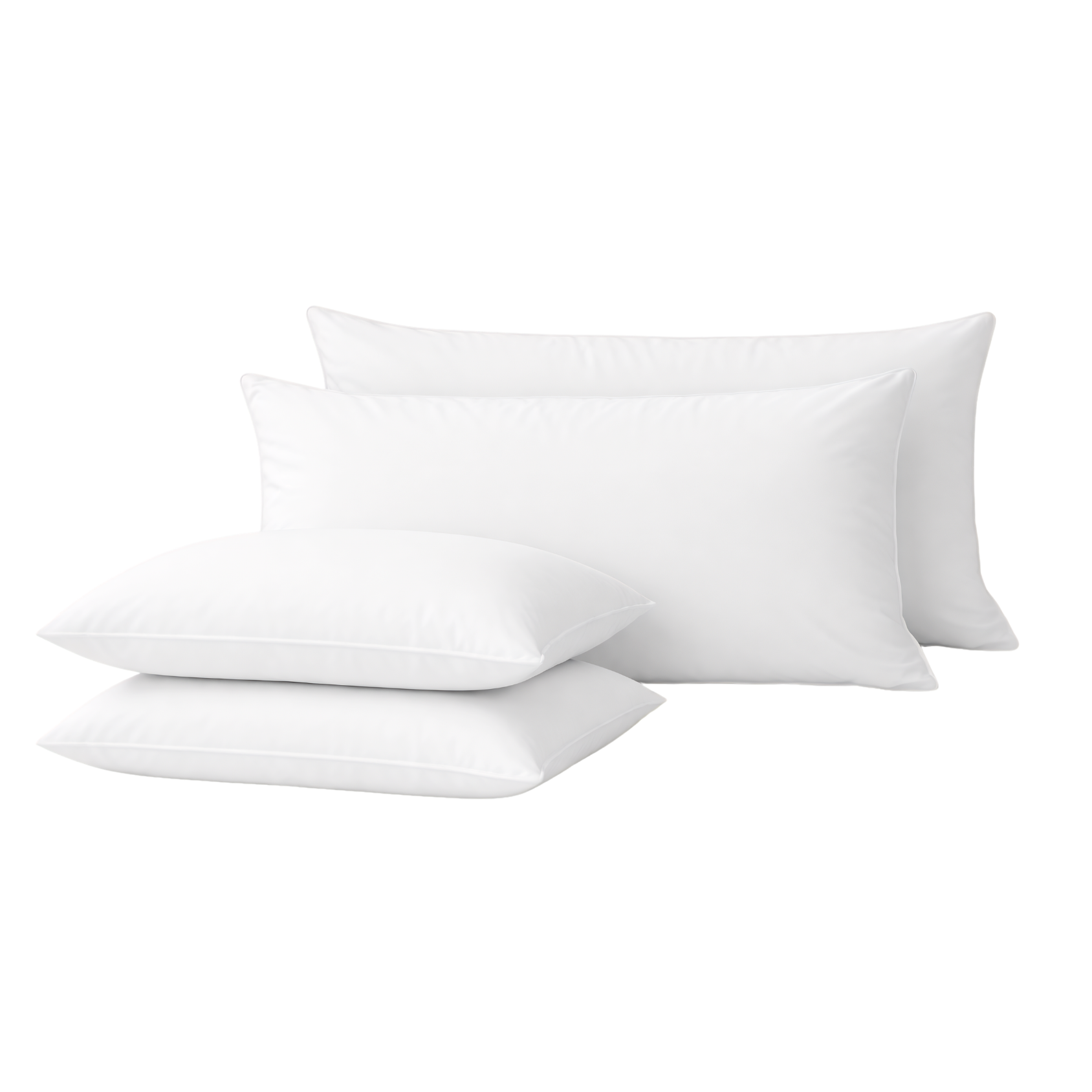 Set De 4 Almohadas Hotelera 2 Estándar 2 King Size De Microfibra