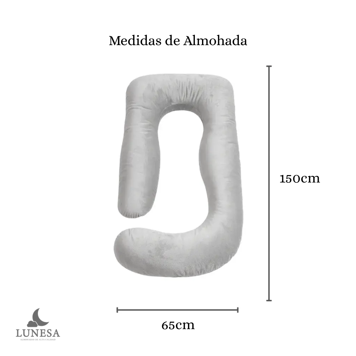 Lunesa Almohada Para Embarazo Ortopédica Para Lactancia Color Gris