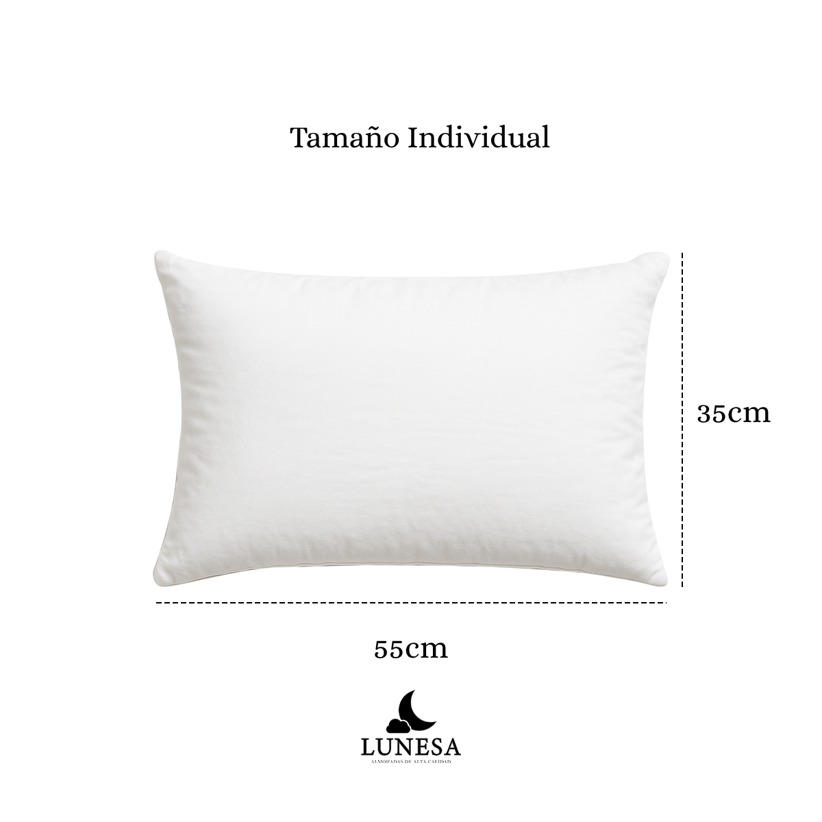 Almohadas Individual 2 Pack Lunesa Hotelera Microfibra Blanco 55X35