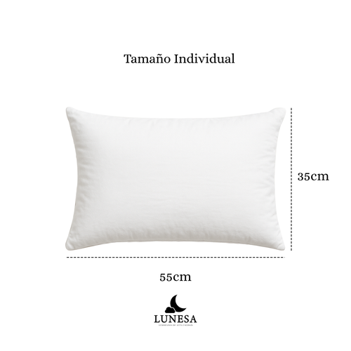 Almohadas Individual 2 Pack Lunesa Hotelera Microfibra Blanco 55X35
