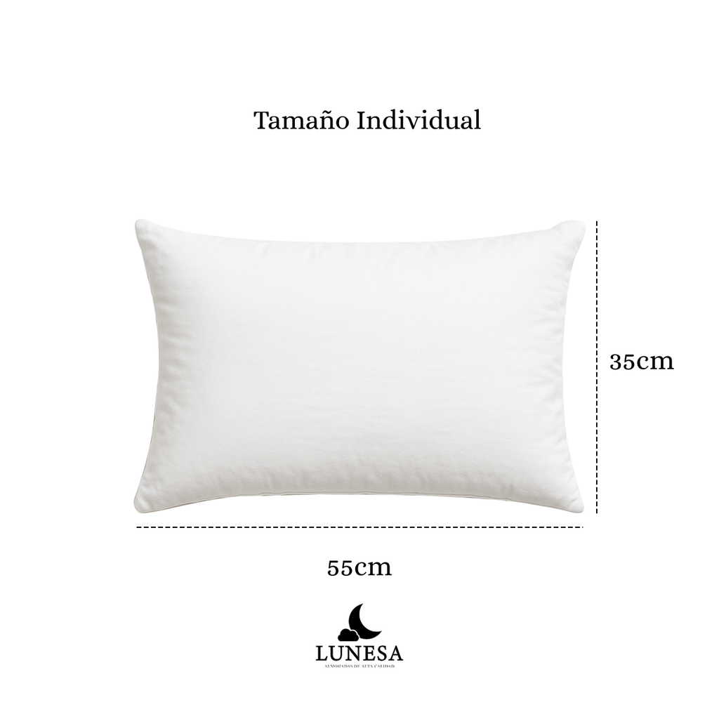 Almohadas Individual 4 Pack Lunesa Hotelera Microfibra Blanco 55X35